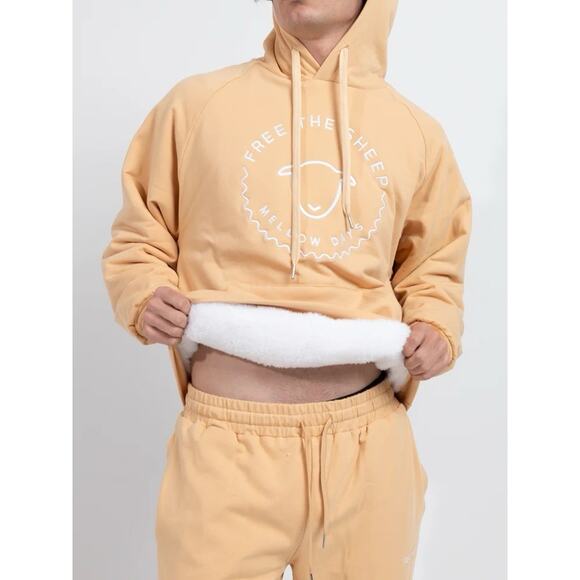Free The Sheep Sky in You Hoodie‎ Fog Beige Tan Large Unisex Men Women MSRP $99 - Picture 3 of 12